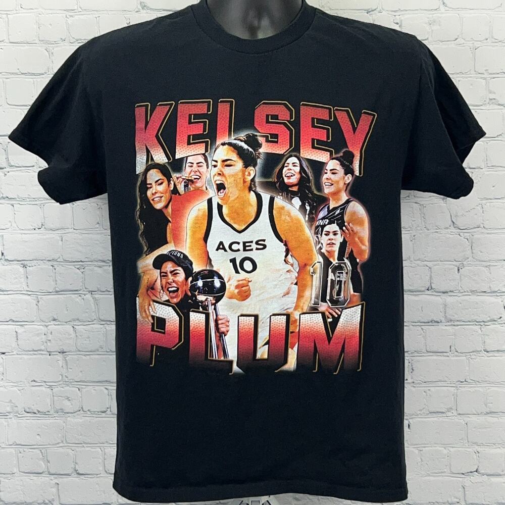 Kelsey Plum Las Vegas Aces T Shirt M Medium Black WNBA Basketball Short Sleeve